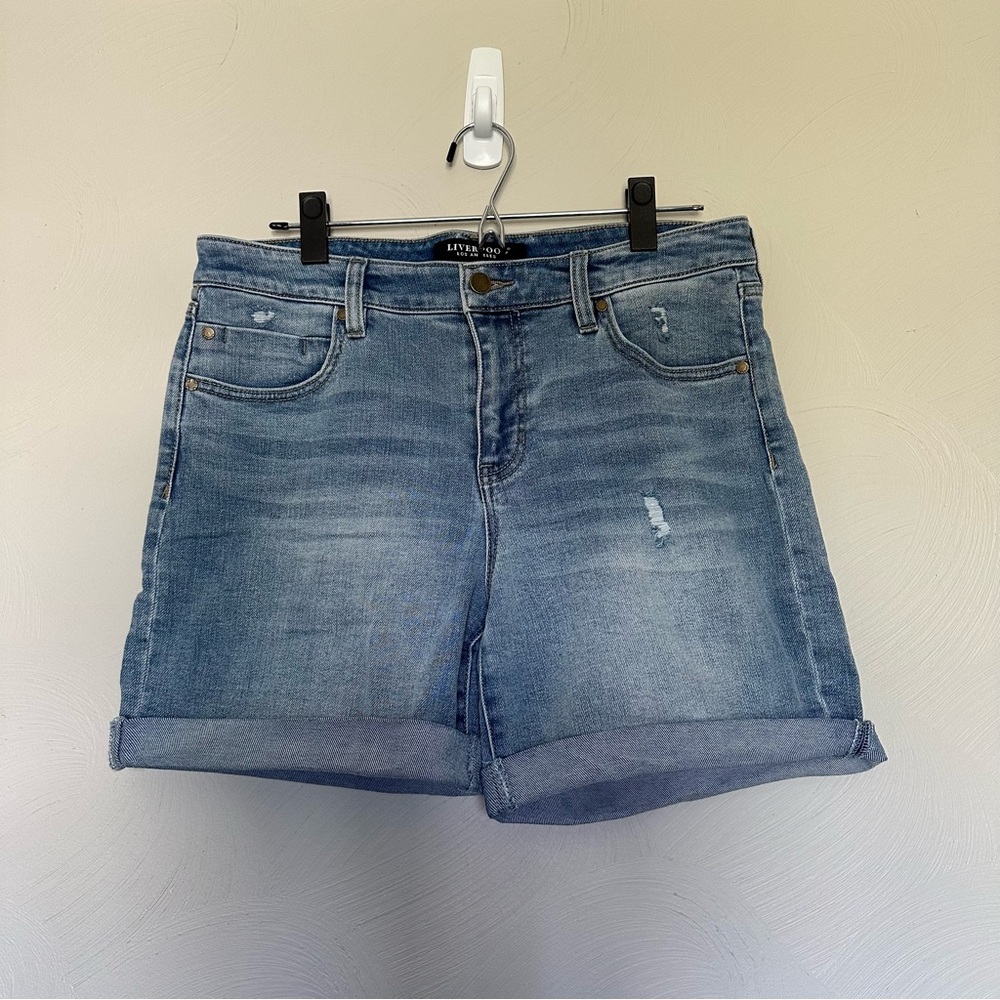 Liverpool Light Blue Jean Shorts